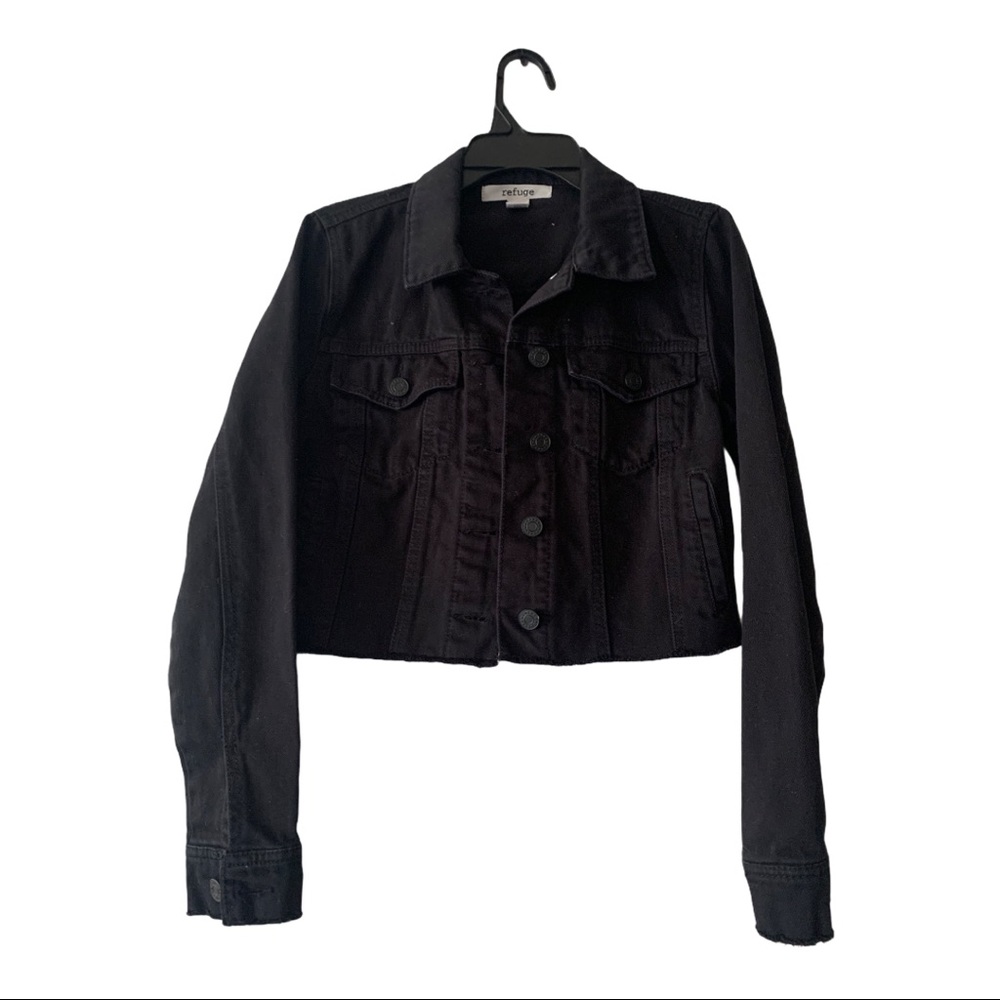 Refuge black cropped jacket